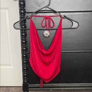 Garage Red Halter Crop Top